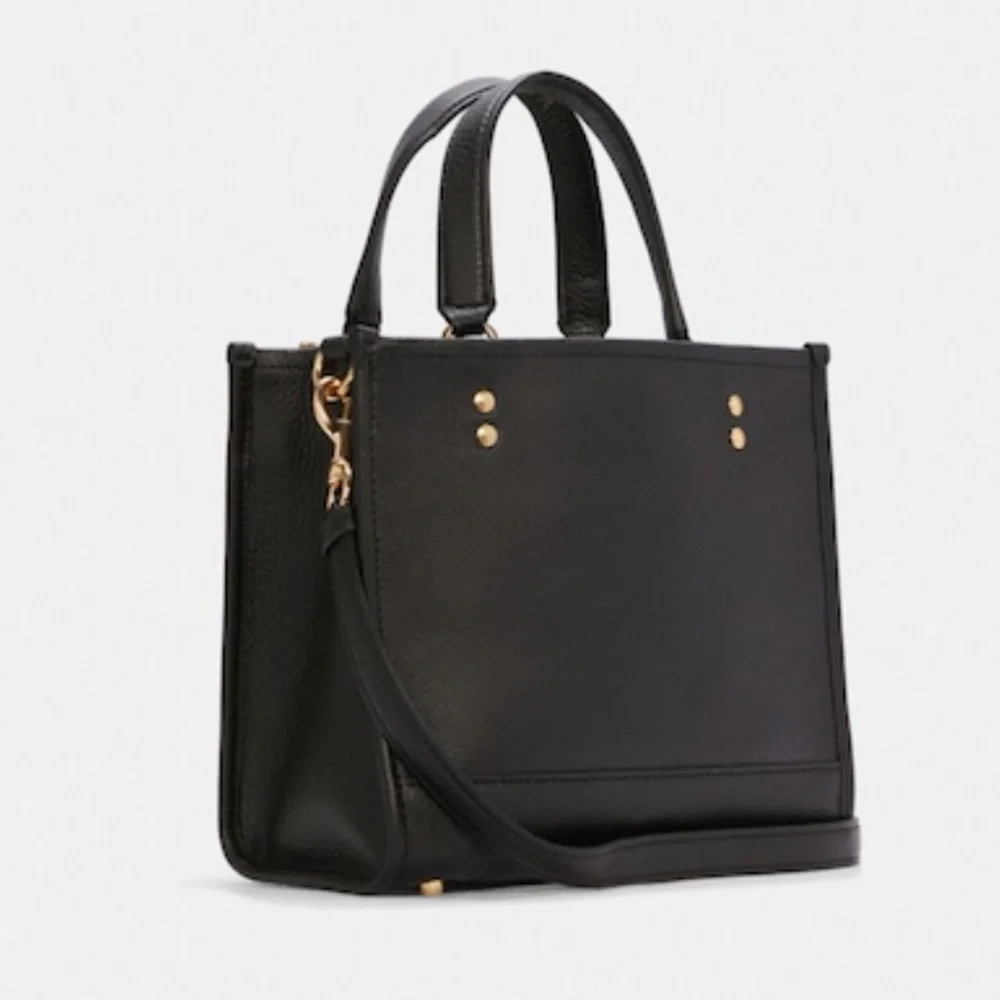 Coach Dempsey Tote 22 With Coach Patch Crossbody Handbag Bag Black - Picture 5 of 12